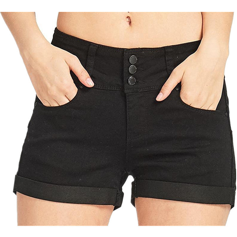 StreetLuxe Frayed High-Waist Denim Shorts for Women