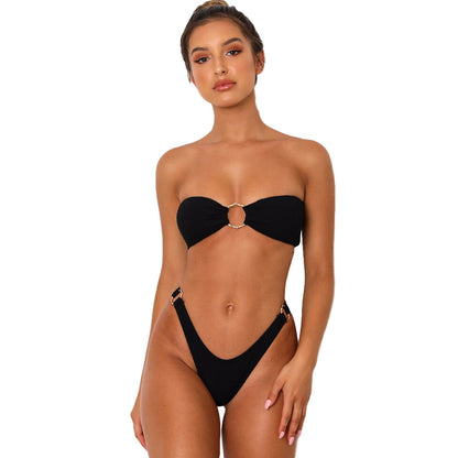 AquaVibe Adjustable Back-Buckle Wire-Free Bikini Set