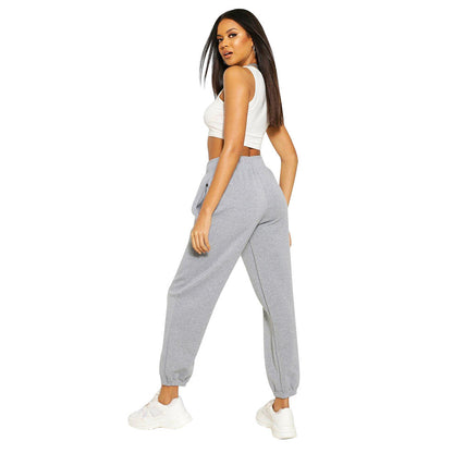 Pure Color High Waist All-match Loose Women's Sports Pants