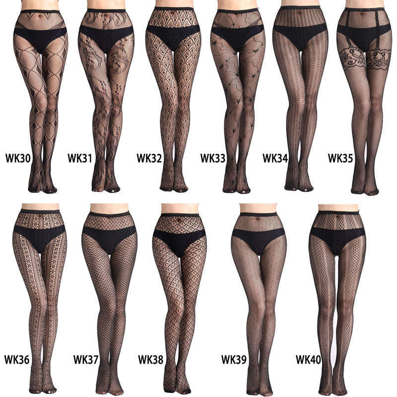 SilkLuxe Plus-Size Sheer Fishnet Pantyhose