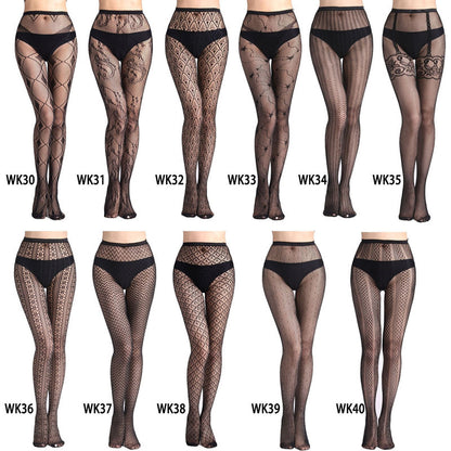 SilkLuxe Plus-Size Sheer Fishnet Pantyhose