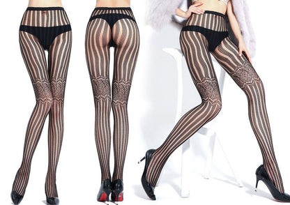 SilkLuxe Plus-Size Sheer Fishnet Pantyhose