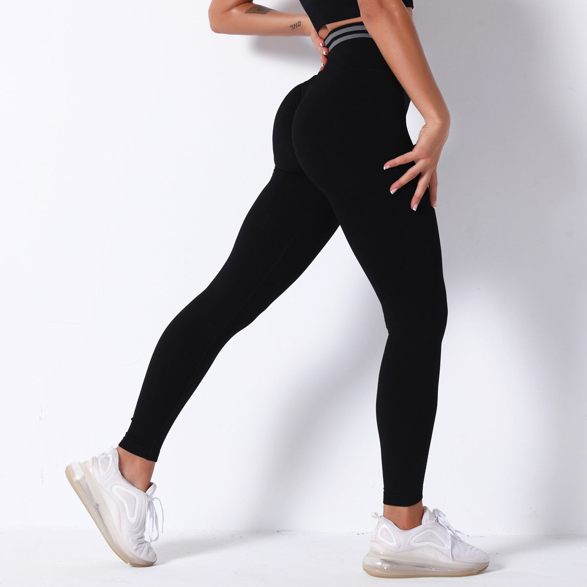 BreezeStride FlexWeave Striped Yoga & Running Pants