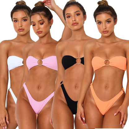 AquaVibe Adjustable Back-Buckle Wire-Free Bikini Set
