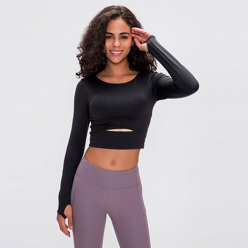 New sports long-sleeved T-shirt with chest pad