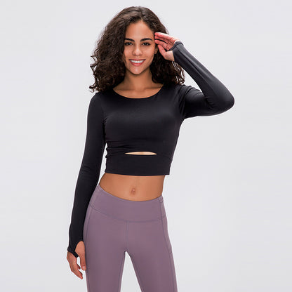 New sports long-sleeved T-shirt with chest pad