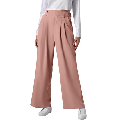 High Waist Straight Loose-fit Tappered Trousers Casual Simple