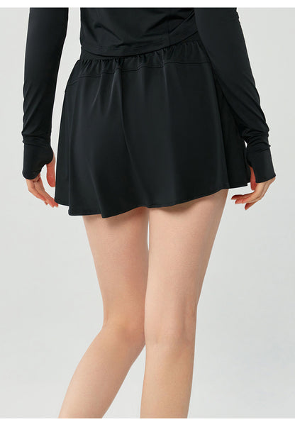 Ice-sensitive UV Protection Yoga Skirts Fake Two-piece Anti-exposure Sports All-match
