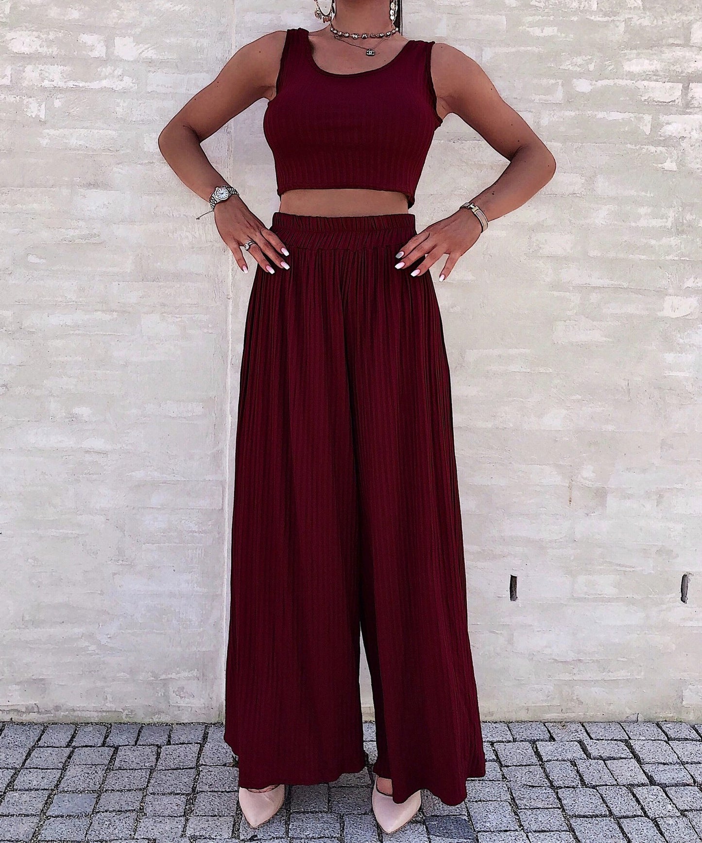New Vest Wide Leg Pants Suit Large Quantity In Stock