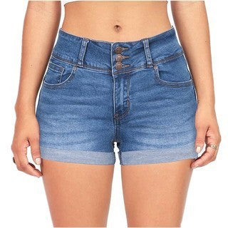 StreetLuxe Frayed High-Waist Denim Shorts for Women