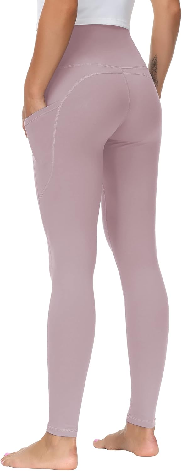 THE GYM PEOPLE Thick High Waist Yoga Pants with Pockets, Tummy Control Workout Running Yoga Leggings for Women