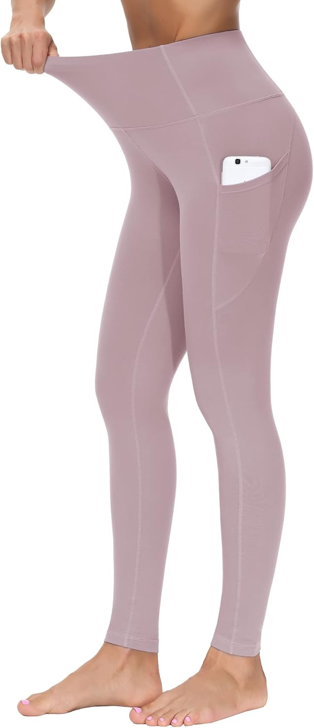 THE GYM PEOPLE Thick High Waist Yoga Pants with Pockets, Tummy Control Workout Running Yoga Leggings for Women