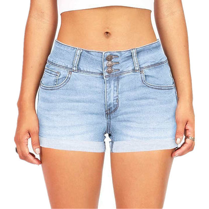 StreetLuxe Frayed High-Waist Denim Shorts for Women