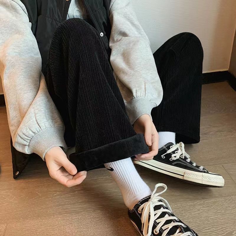LuxeCord Elegant Cropped Wide-Leg Corduroy Trousers