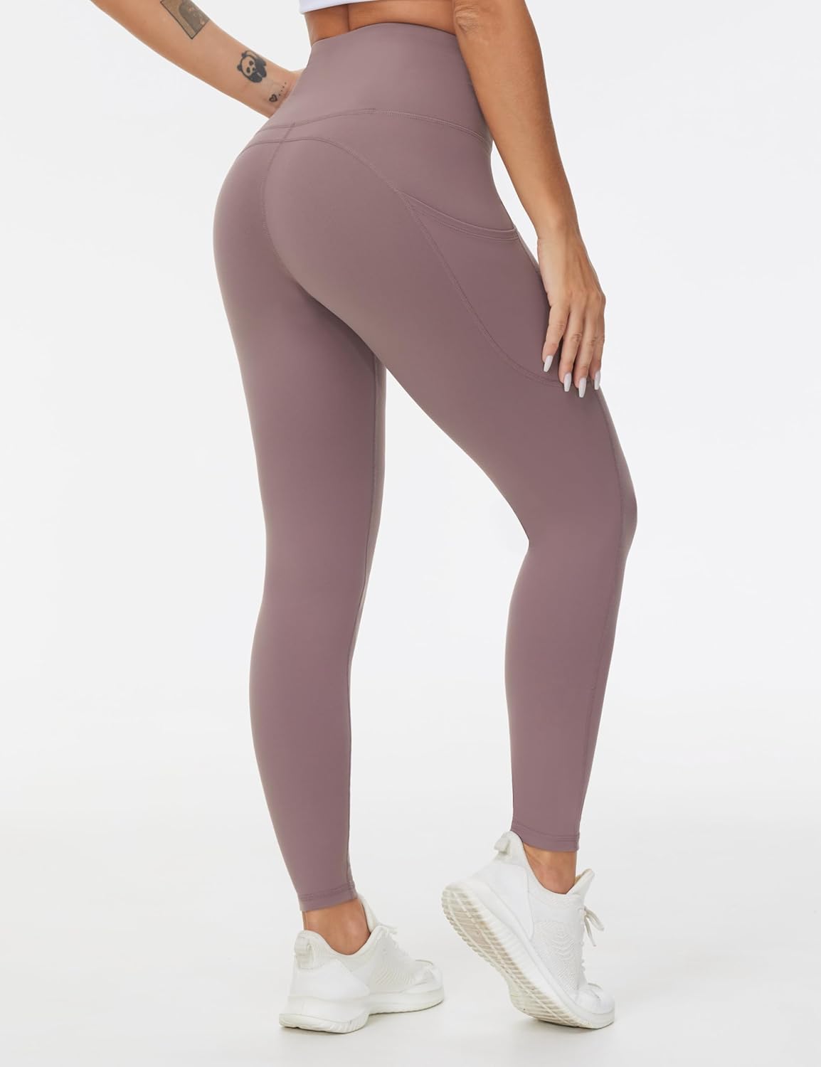 THE GYM PEOPLE Thick High Waist Yoga Pants with Pockets, Tummy Control Workout Running Yoga Leggings for Women