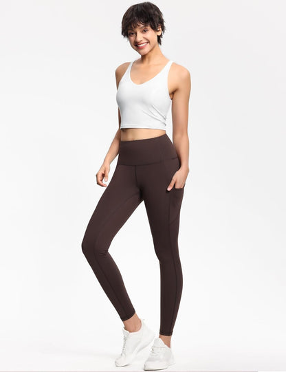 THE GYM PEOPLE Thick High Waist Yoga Pants with Pockets, Tummy Control Workout Running Yoga Leggings for Women