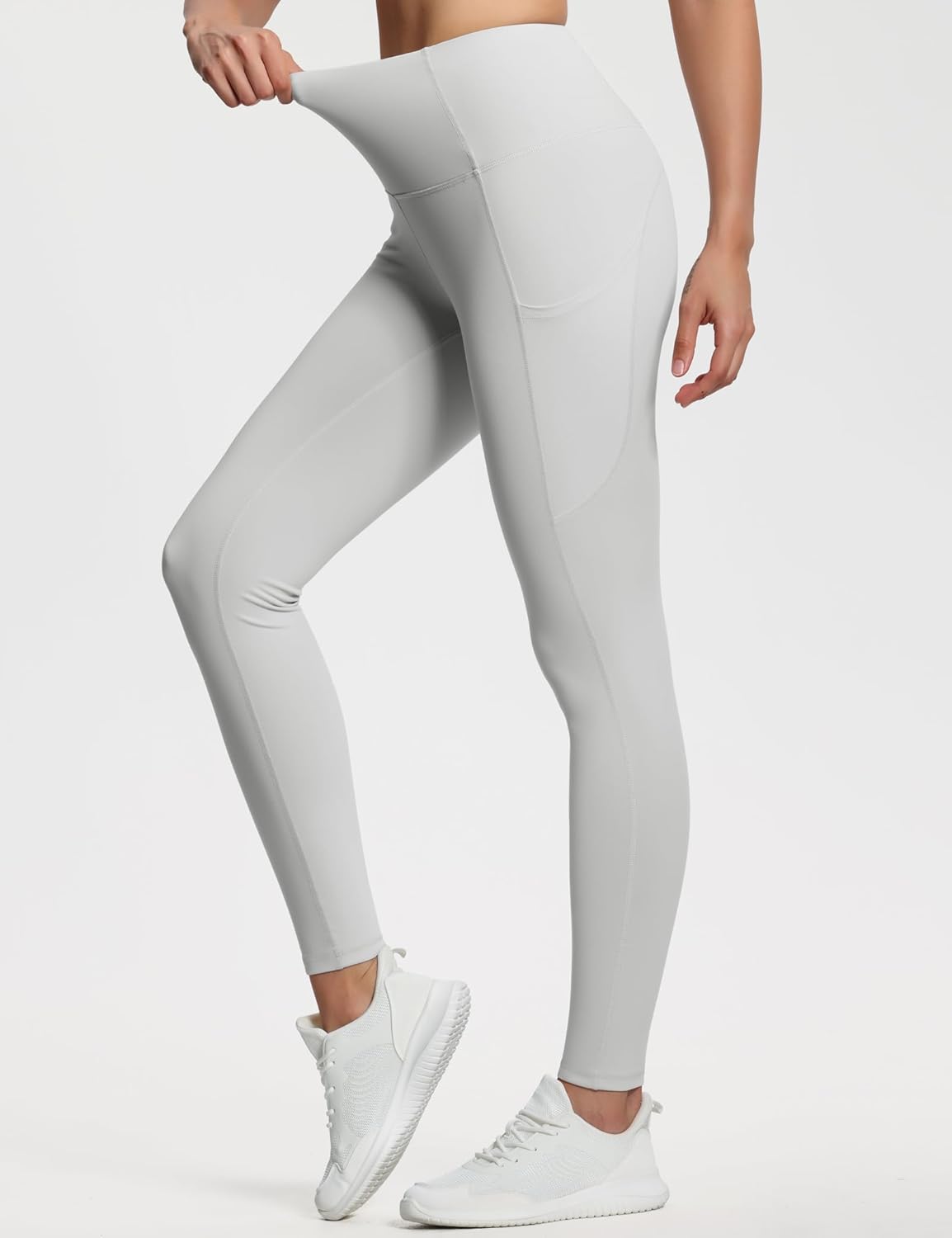 THE GYM PEOPLE Thick High Waist Yoga Pants with Pockets, Tummy Control Workout Running Yoga Leggings for Women