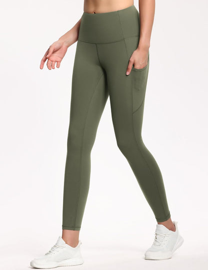 THE GYM PEOPLE Thick High Waist Yoga Pants with Pockets, Tummy Control Workout Running Yoga Leggings for Women
