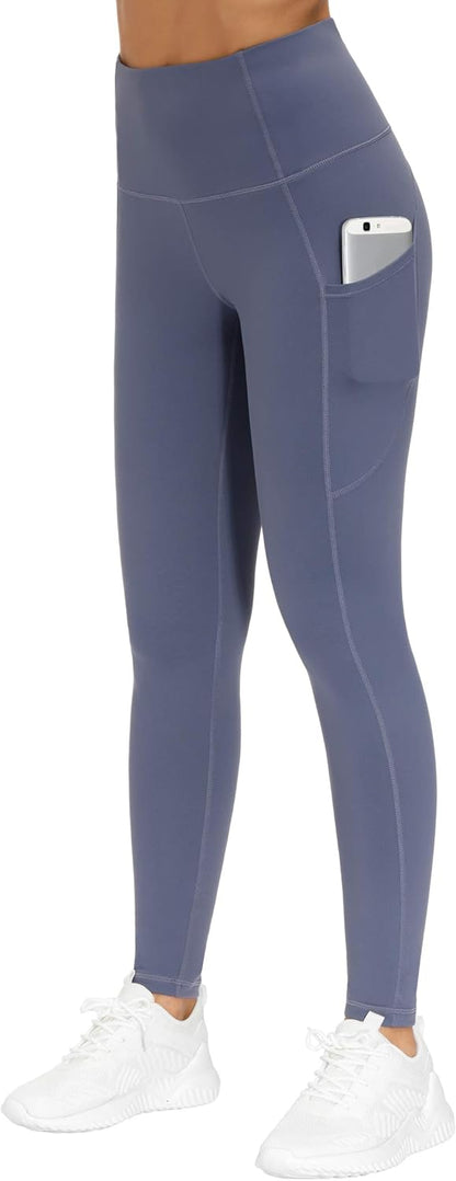 THE GYM PEOPLE Thick High Waist Yoga Pants with Pockets, Tummy Control Workout Running Yoga Leggings for Women