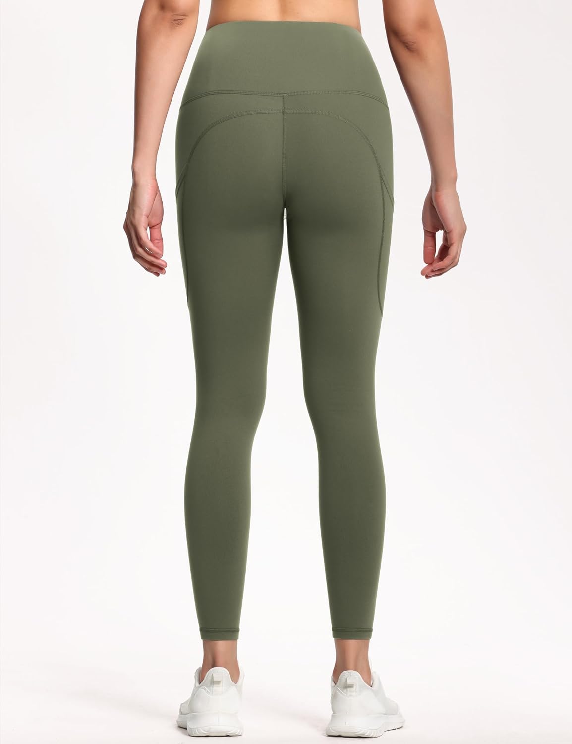 THE GYM PEOPLE Thick High Waist Yoga Pants with Pockets, Tummy Control Workout Running Yoga Leggings for Women