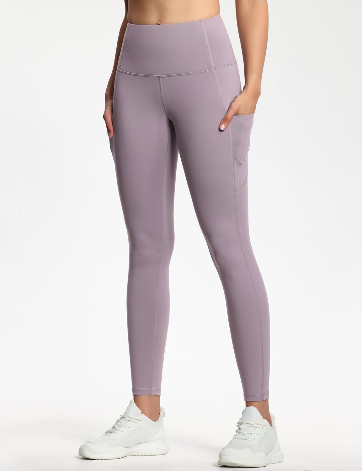 THE GYM PEOPLE Thick High Waist Yoga Pants with Pockets, Tummy Control Workout Running Yoga Leggings for Women