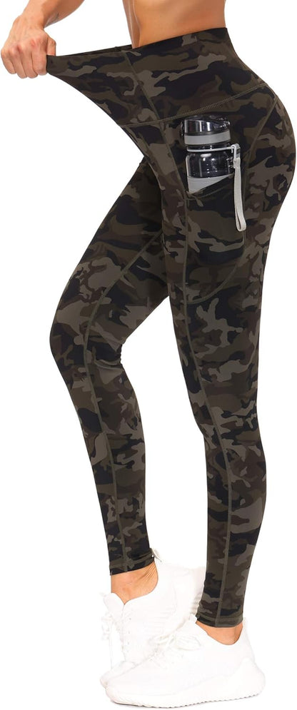 THE GYM PEOPLE Thick High Waist Yoga Pants with Pockets, Tummy Control Workout Running Yoga Leggings for Women