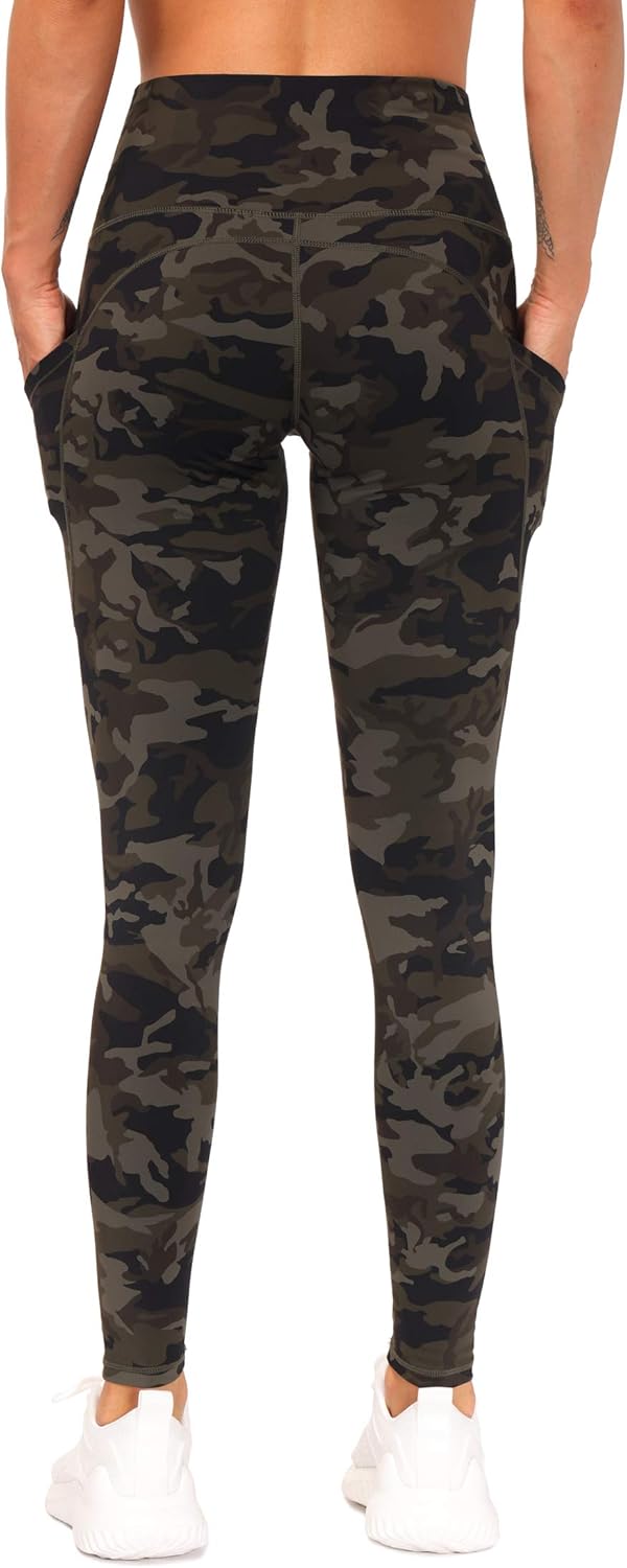 THE GYM PEOPLE Thick High Waist Yoga Pants with Pockets, Tummy Control Workout Running Yoga Leggings for Women