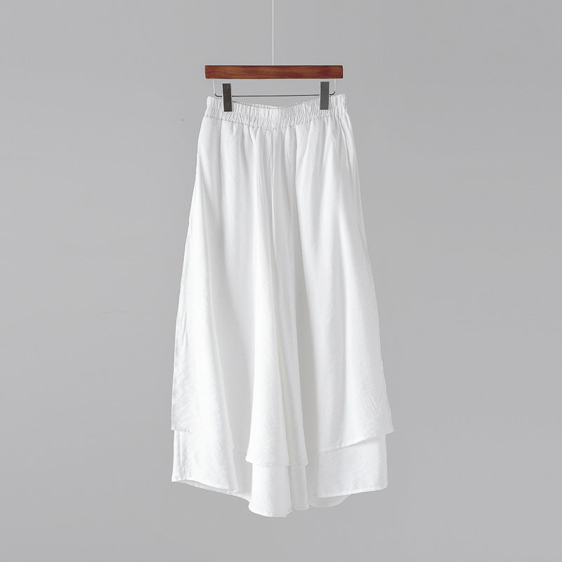 VintageWave Artisan Flow Cropped Wide-Leg Pants