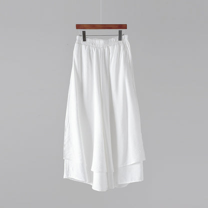 VintageWave Artisan Flow Cropped Wide-Leg Pants