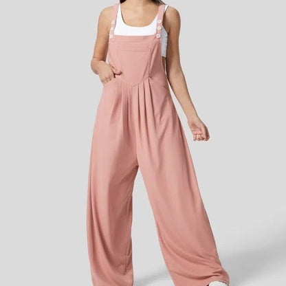 LuxeLoft WaffleWeave Suspender Jumpsuit for Women