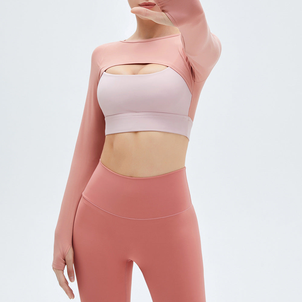 Running Sports Top Corset With Chest Pad Fake Two Pieces