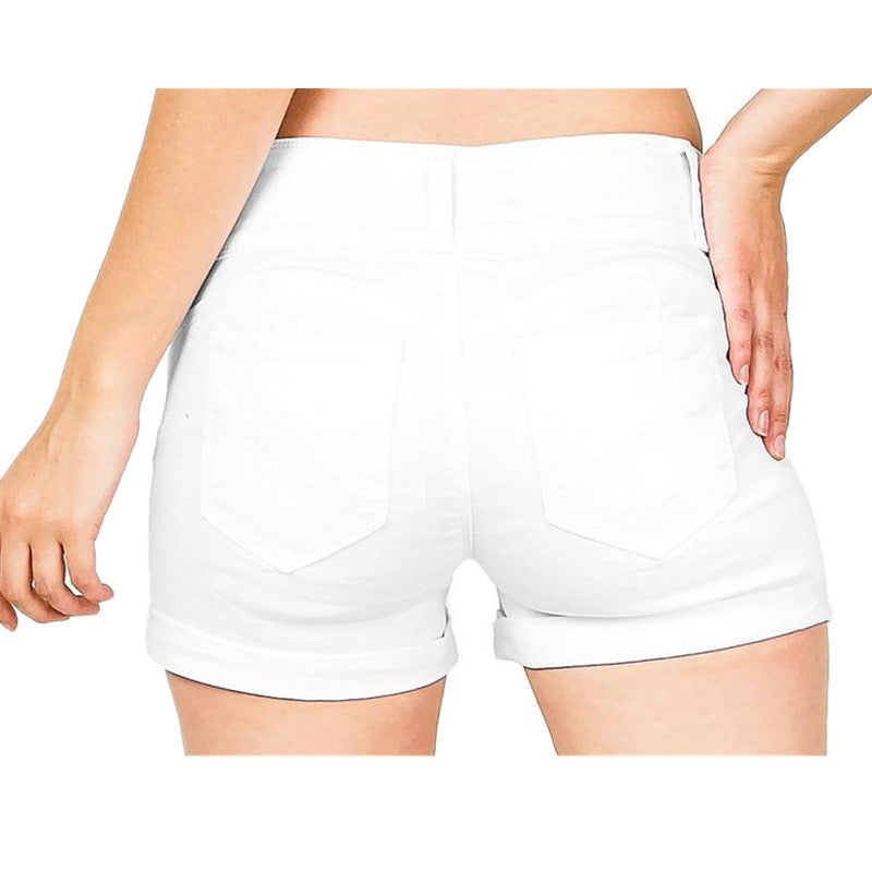 StreetLuxe Frayed High-Waist Denim Shorts for Women