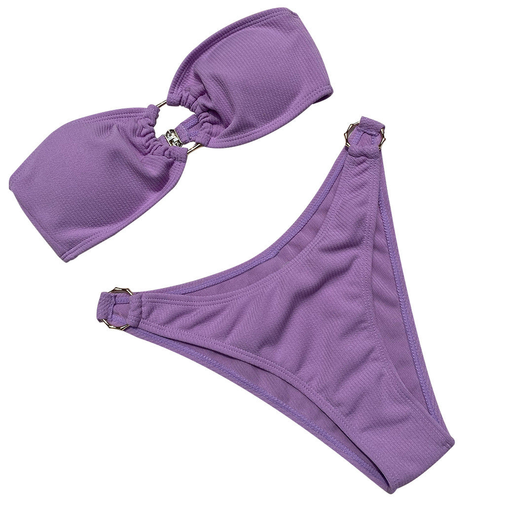 AquaVibe Adjustable Back-Buckle Wire-Free Bikini Set