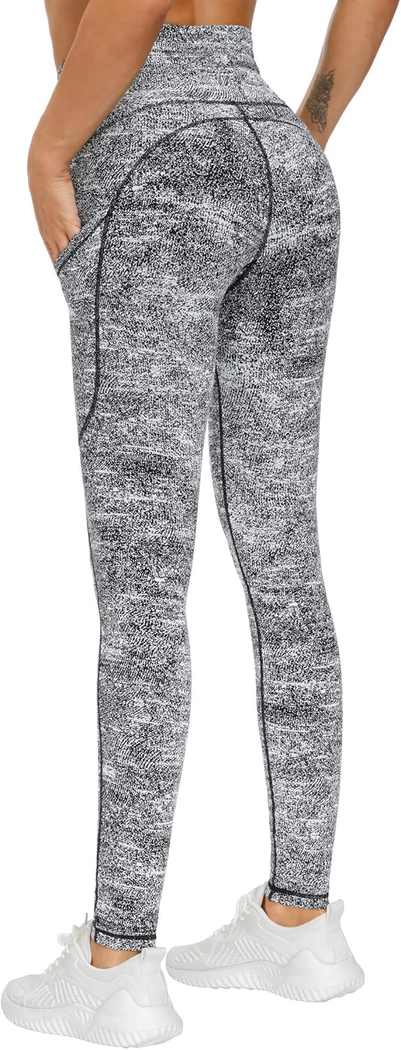 THE GYM PEOPLE Thick High Waist Yoga Pants with Pockets, Tummy Control Workout Running Yoga Leggings for Women