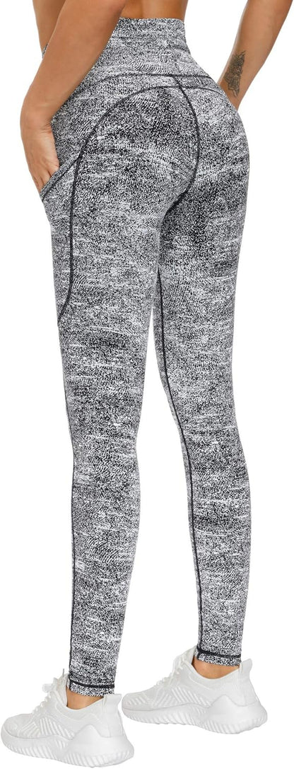 THE GYM PEOPLE Thick High Waist Yoga Pants with Pockets, Tummy Control Workout Running Yoga Leggings for Women
