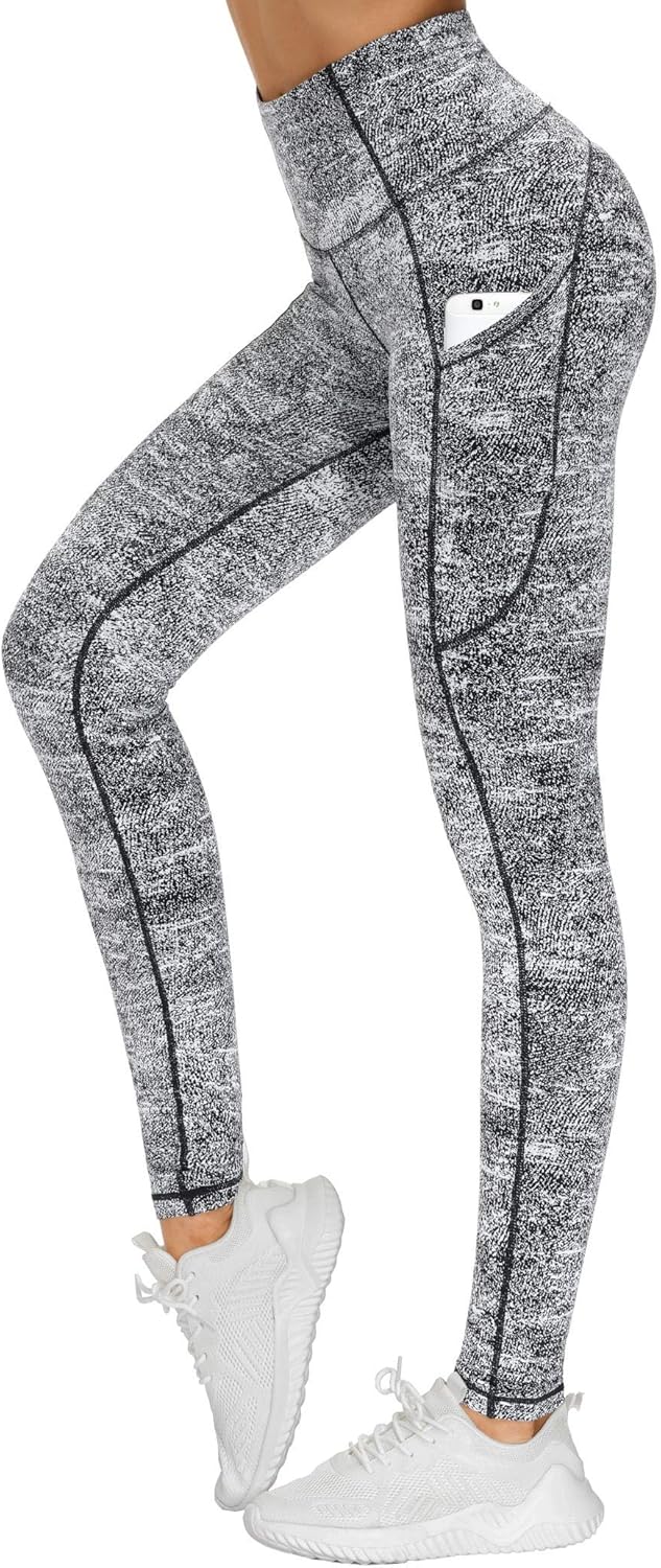 THE GYM PEOPLE Thick High Waist Yoga Pants with Pockets, Tummy Control Workout Running Yoga Leggings for Women