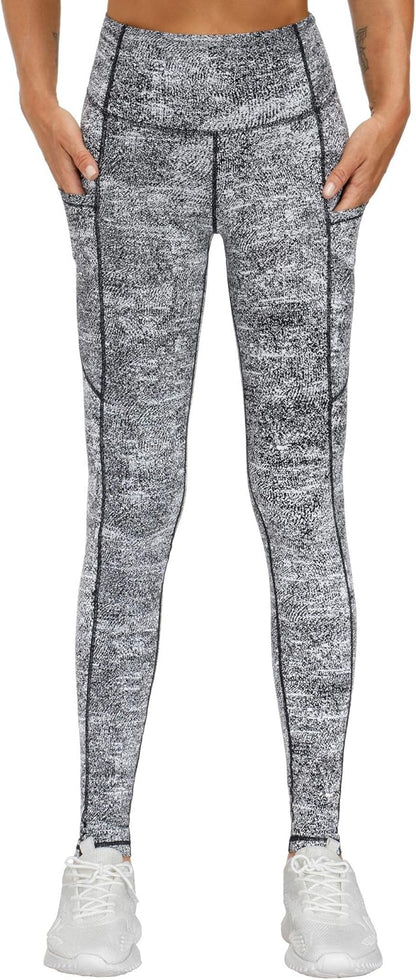 THE GYM PEOPLE Thick High Waist Yoga Pants with Pockets, Tummy Control Workout Running Yoga Leggings for Women