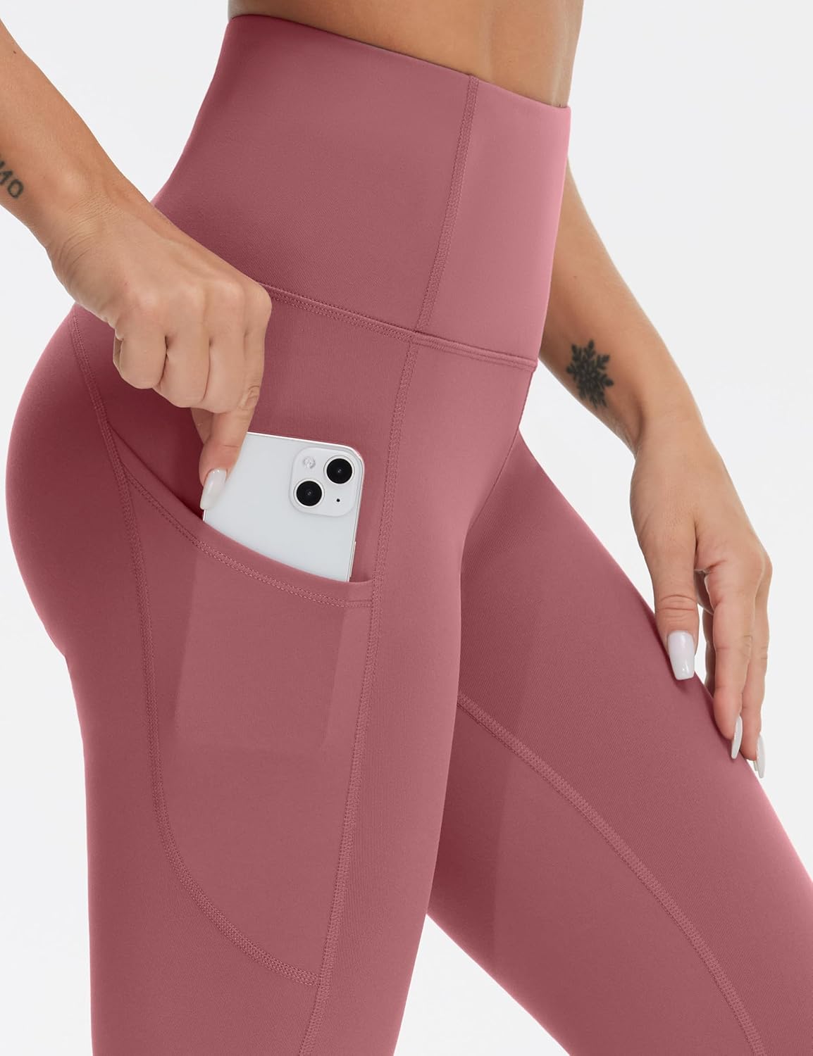THE GYM PEOPLE Thick High Waist Yoga Pants with Pockets, Tummy Control Workout Running Yoga Leggings for Women