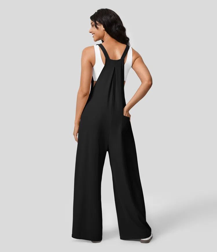 LuxeLoft WaffleWeave Suspender Jumpsuit for Women