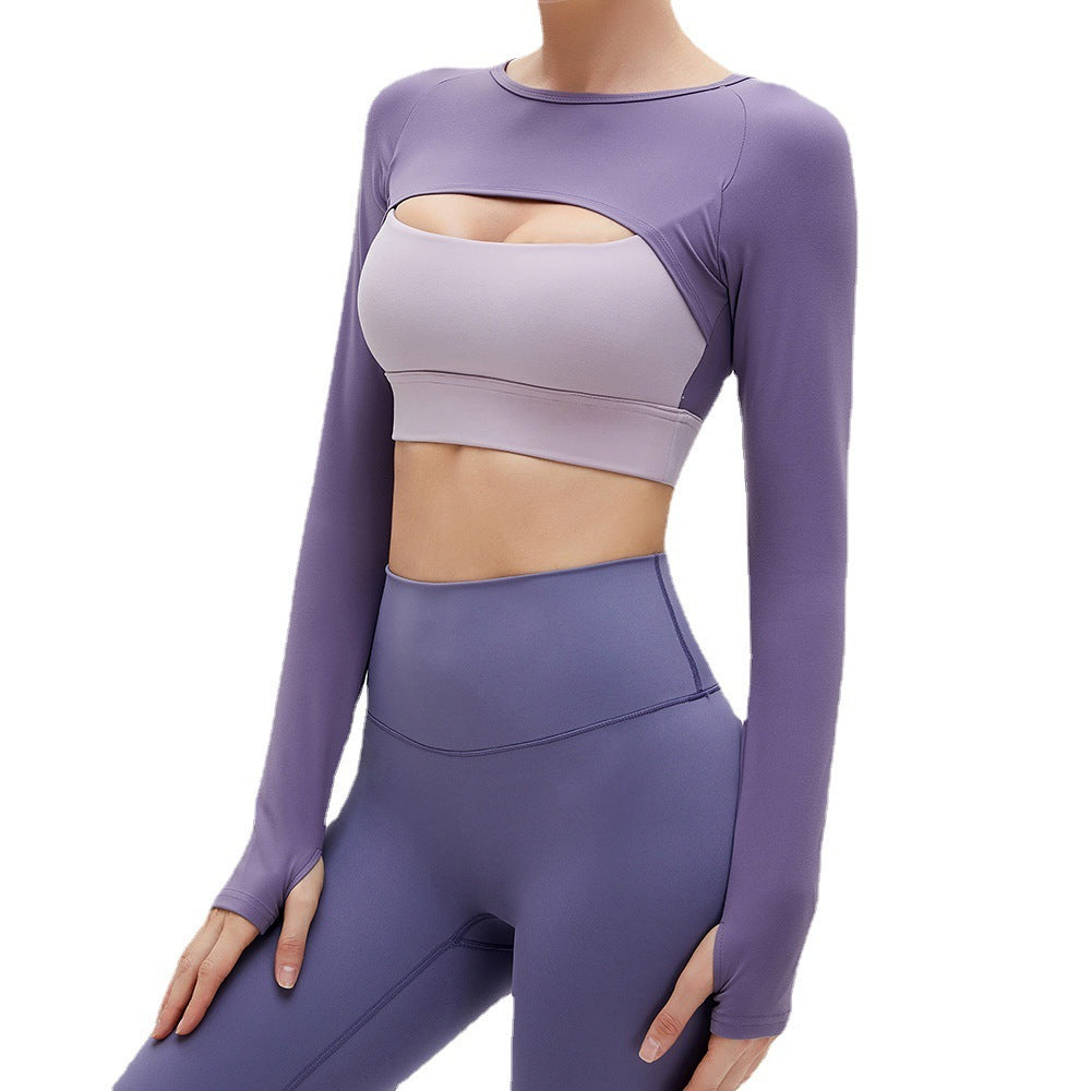 Running Sports Top Corset With Chest Pad Fake Two Pieces