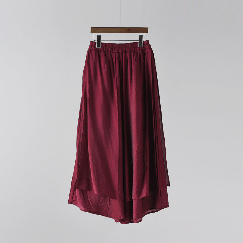 VintageWave Artisan Flow Cropped Wide-Leg Pants