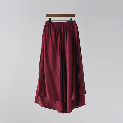 VintageWave Artisan Flow Cropped Wide-Leg Pants