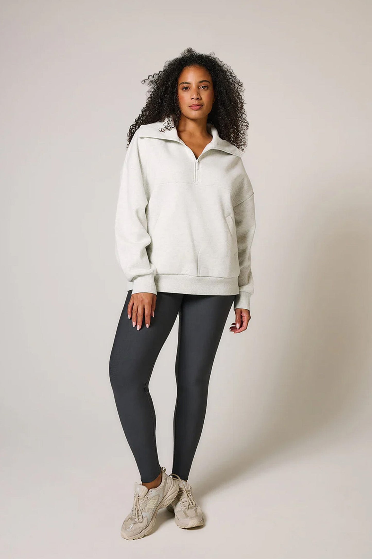 EcoHaven Organic AllSeason Oversized Quarter-Zip Fleece Sweatshirt