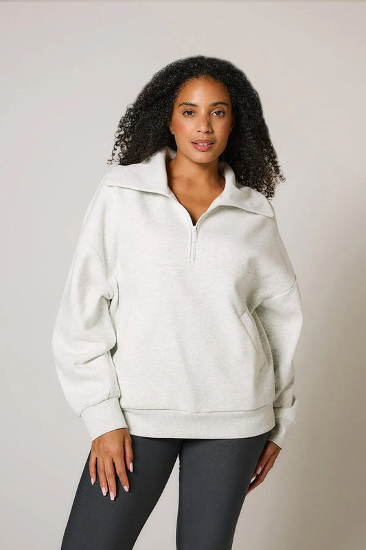 EcoHaven Organic AllSeason Oversized Quarter-Zip Fleece Sweatshirt