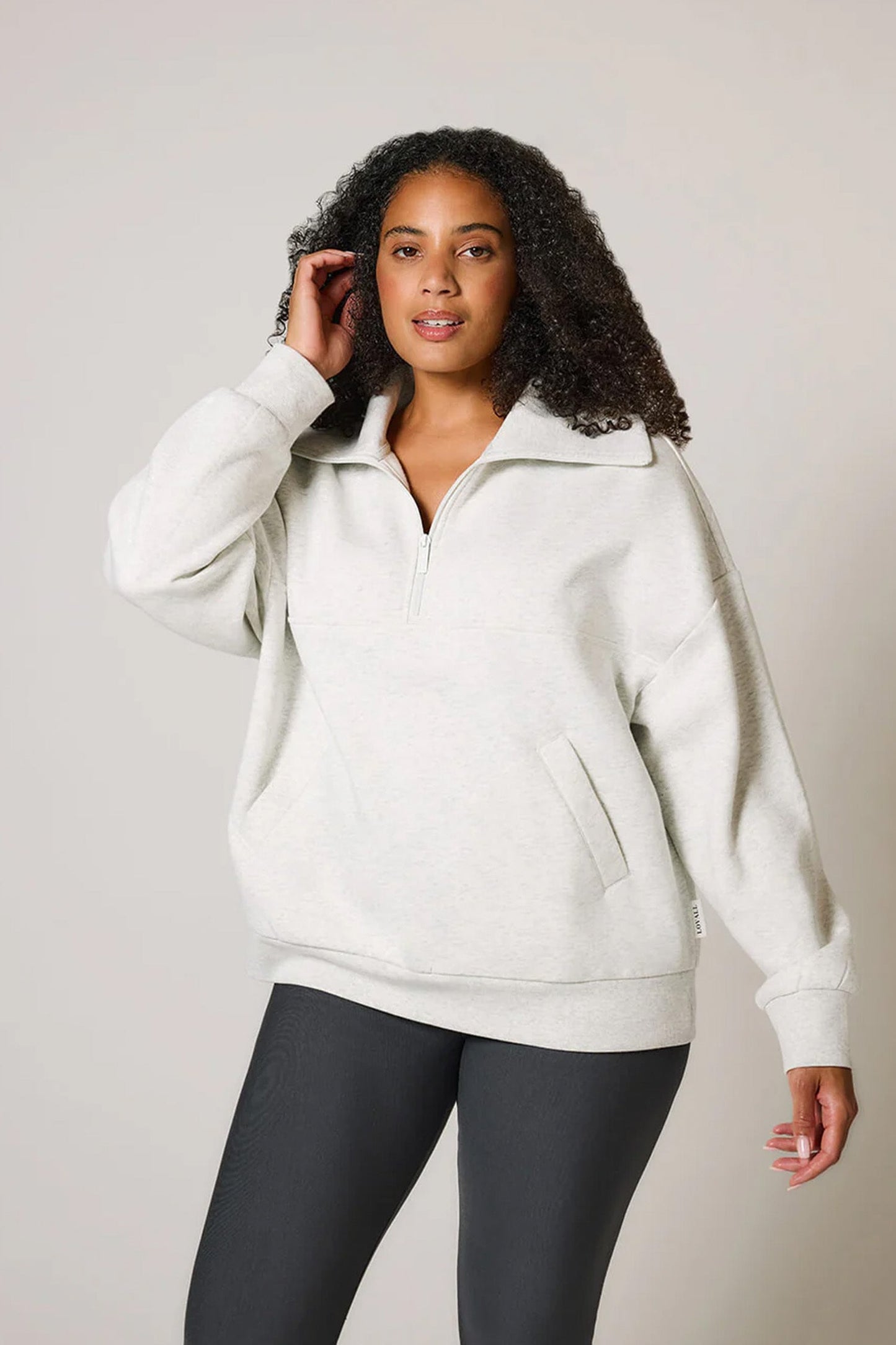 EcoHaven Organic AllSeason Oversized Quarter-Zip Fleece Sweatshirt