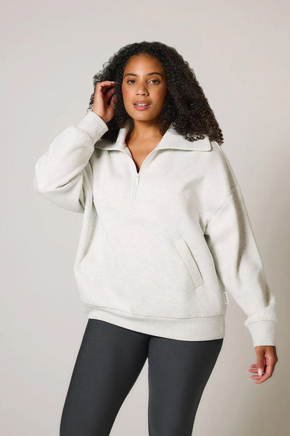 EcoHaven Organic AllSeason Oversized Quarter-Zip Fleece Sweatshirt