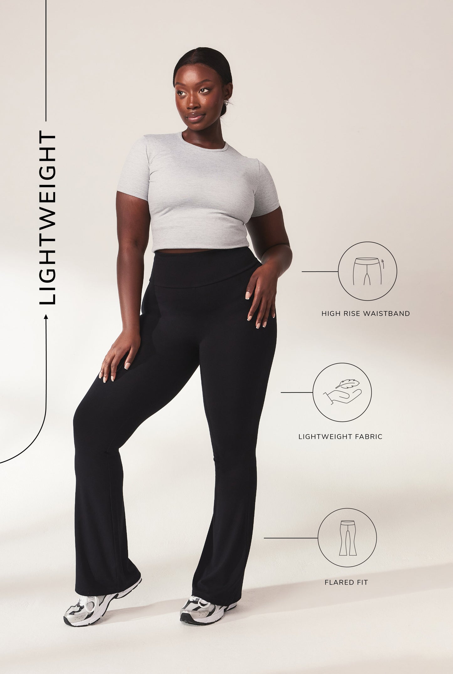 Curve BreezeFlare Lightweight High-Rise Flared Leggings – Black