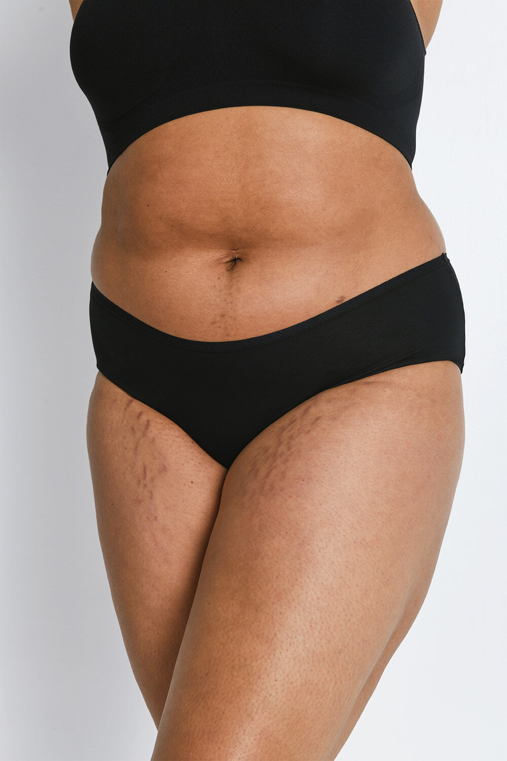CurveEssence AirLite Cotton Midi Knickers 3-Pack – Black