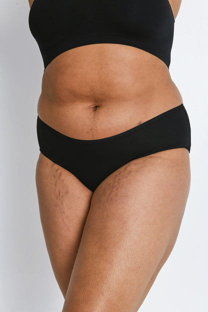 CurveEssence AirLite Cotton Midi Knickers 3-Pack – Black