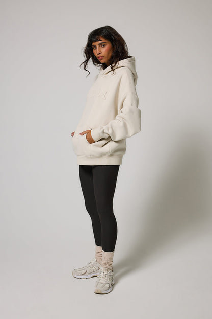 LOVALL SummitFleece Heavyweight Oversized Hoodie - Ecru